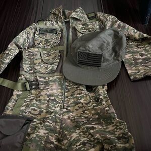 Camouflage Military costume with Cap